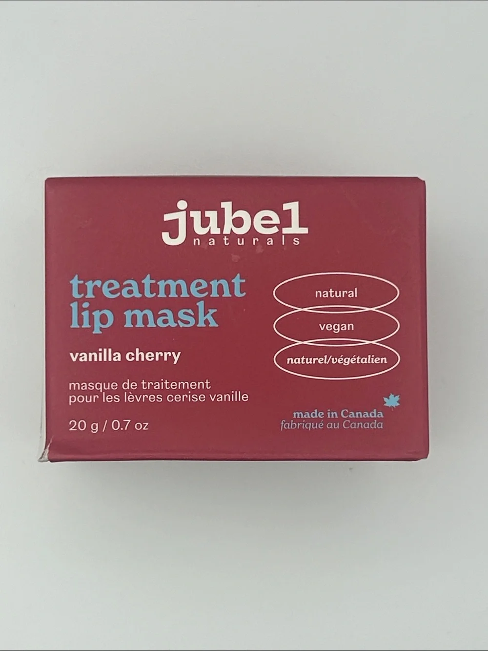 NEW jubel naturals Vanilla Cherry Treatment Lip Mask